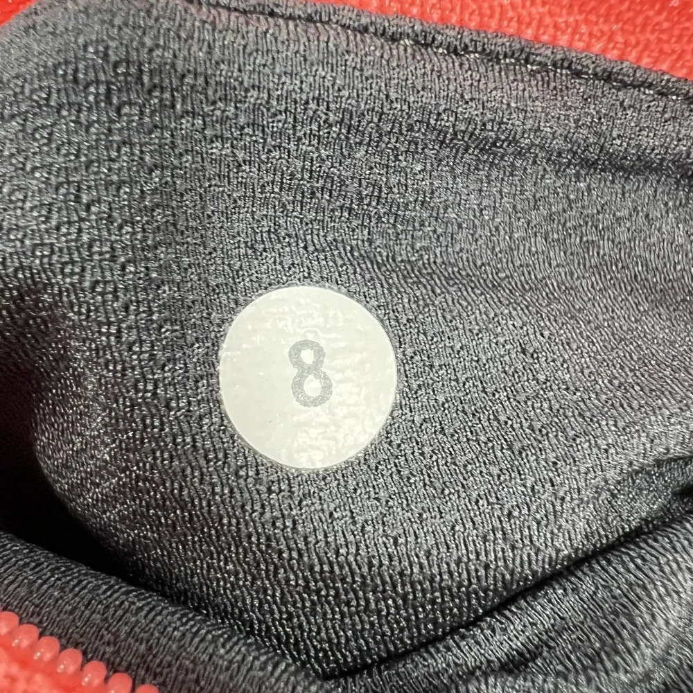 Lululemon Pants Womens 8 Gray Black Orange Speed Tight Leggings Striped Athletic - Picture 2 of 16